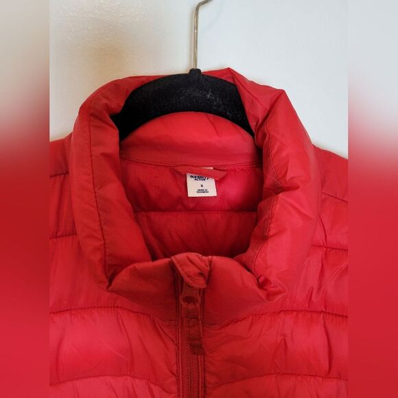 Old Navy Go-H2O Water Resistant Puffer Jacket Narrow Channel Robbie Red Small - Picture 4 of 9